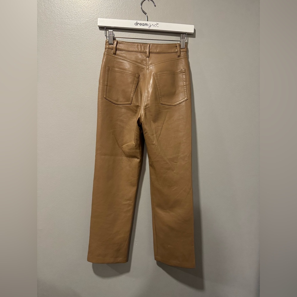 Wilfred Aritzia The Melina Faux Leather Pant in Mocha Size 00 - Picture 3 of 8